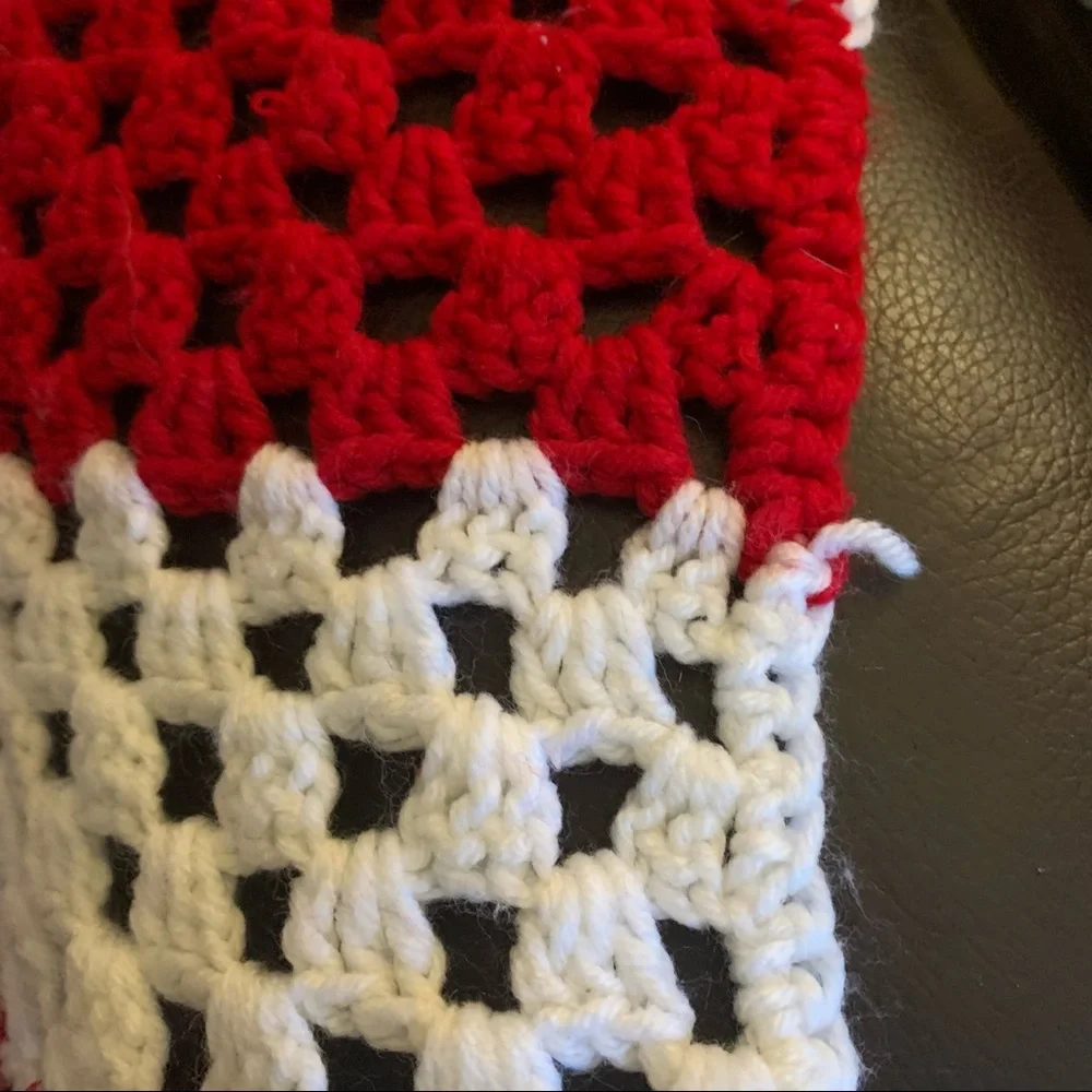 American Flag Crochet Throw Blanket - Red White Blue